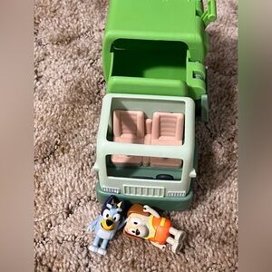 Green Garbage Truck with Figures